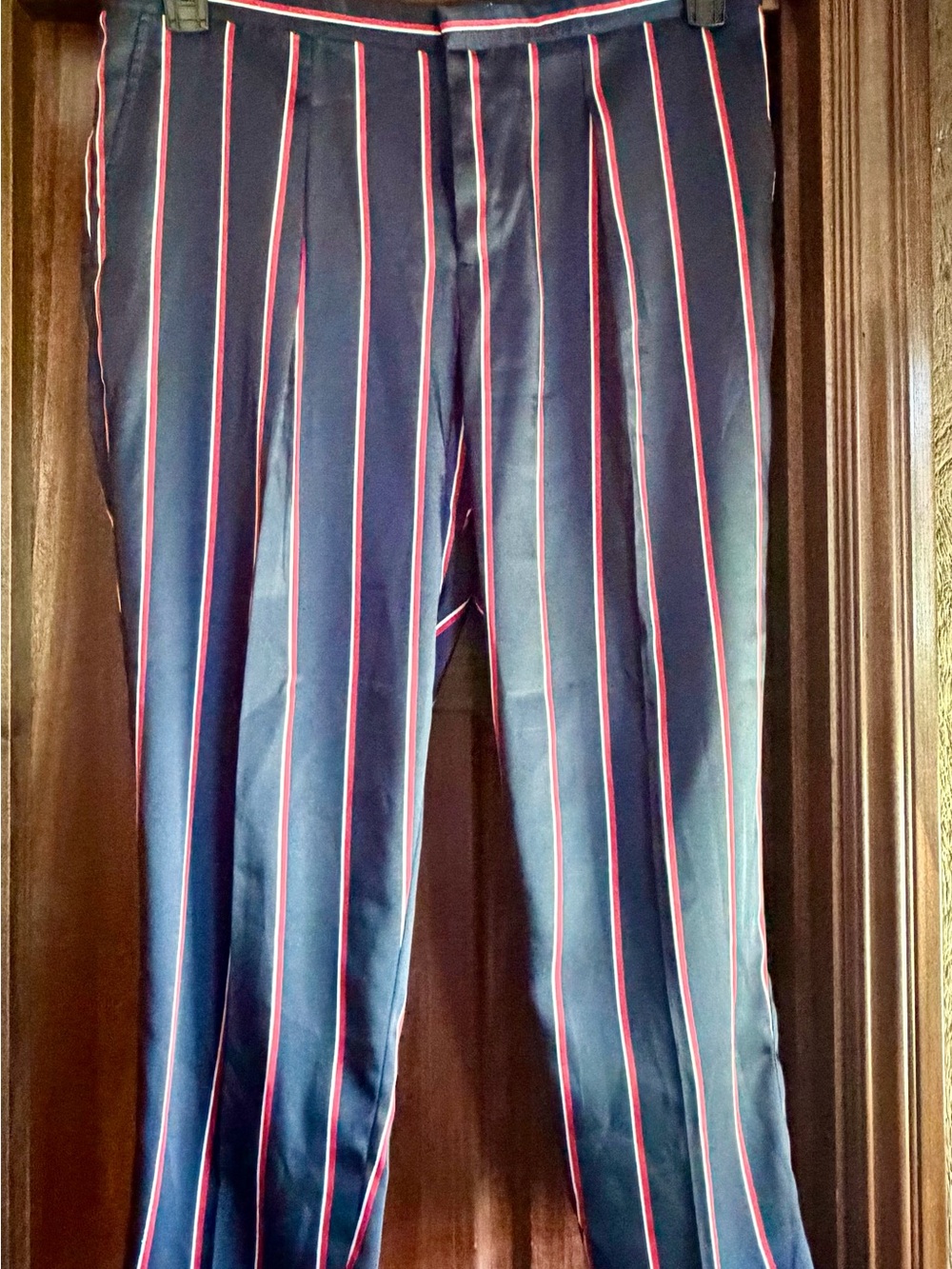 Ralph Lauren Navy Trousers with Red and White Stripe Trim